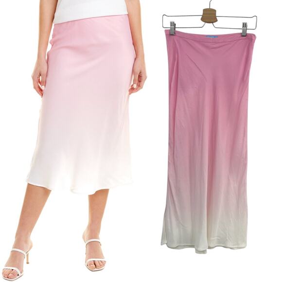 J. McLaughlin Louisa May Slip Skirt Midi Dip Dyed Ombre Pink Size 4 - Picture 1 of 11